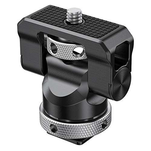 SMALLRIG Field Monitor Mount Holder with Cold Shoe and 1/4" Inch Screw for 5 Inch and 7 Inch Monitor, with 360 Degree Swivel and 140 Degree Tilt, Rubber Cushion, Aluminum Alloy Build - BSE2346