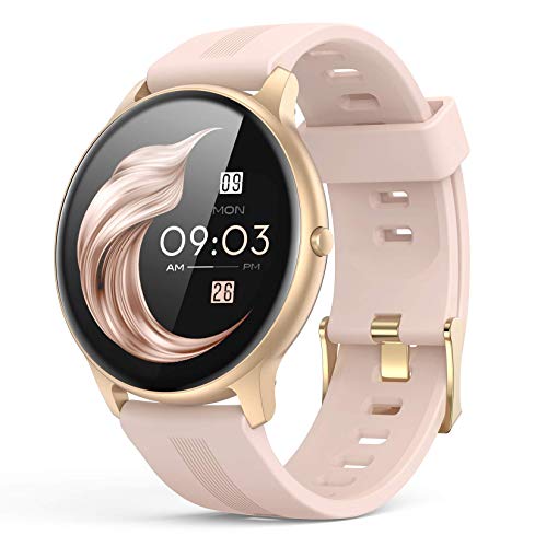Smart Watch for Women, AGPTEK Smartwatch for Android and iOS Phones IP68 Waterproof Activity Tracker with Full Touch Color Screen Heart Rate Monitor Pedometer Sleep Monitor, Pink, LW11
