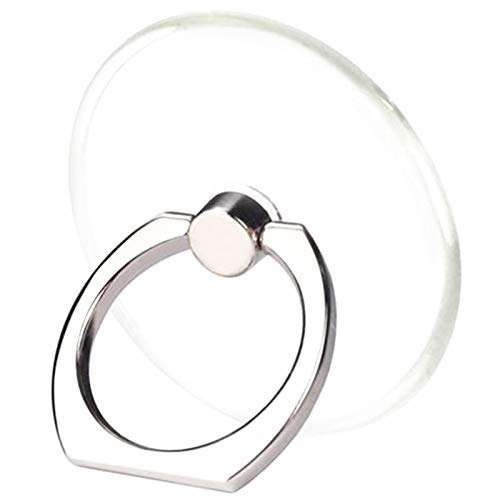 TACOMEGE Transparent Clear Phone Ring Grips Holder Kickstand, Finger Ring Stand for Cell Phone Tablet Case Accessories(Round-Clear) (1)