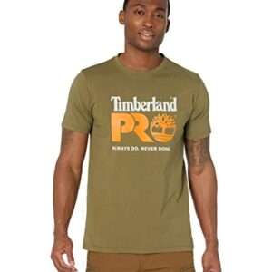 Timberland PRO mens Cotton Core Chest Logo Short Sleeve T-shirt T Shirt, Burnt Olive, XX-Large US