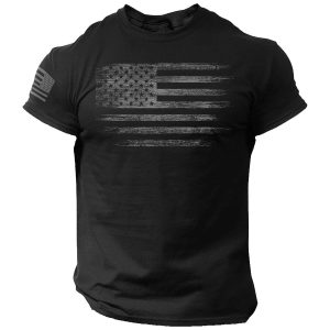 USA Distressed Flag Men T Shirt Patriotic American Tee S - 2XL