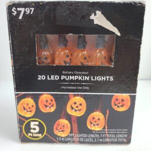 Walmart Halloween 20 LED Pumpkin String Lights Lantern Lamp Home Party Decor NOS
