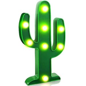 YiaMia LED Night Light LED Cactus Light Table Lamp Light for Kids' Room Bedroom Gift Party Home Decorations Green