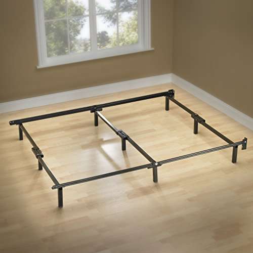 ZINUS Compack Metal Bed Frame / 7 Inch Support for Box Spring and Mattress Set, Black, Queen