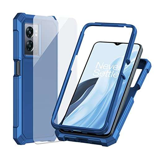 Ailiber for OnePlus Nord N300 5G Case, 1+ Nord N300 5G Phone Case with Screen Protector, 2 Layer Structure Protection, Shock-Absorbing Corner TPU Bumper, Heavy Duty Phone Cover for One Plus N300-Blue