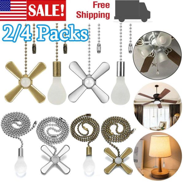 Ceiling Fan Light Bulb Pull Chain Beaded Ball Extension Set Home Decor Connector