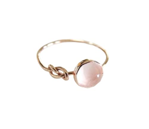 DOCCESTU Opal Jewelry Beautiful Fashion Women Pink Moonstone 18K Rose Gold Filled Ring Wedding Jewelry Size6-10 (US code 6)…
