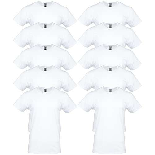 Gildan Men's Heavy Cotton T-Shirt, Style G5000, Multipack, White (10-Pack), Medium