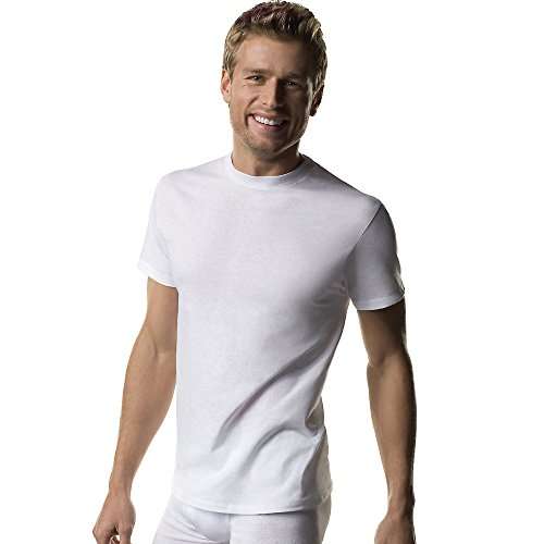 Hanes Men's White T-Shirt Pack (Colors Available), Moisture-Wicking Shirts, 100% Cotton Undershirts for Men, Multipack