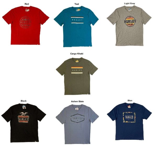 Hurley Men's Short Sleeve Classic Crew Neck Graphic T-Shirt