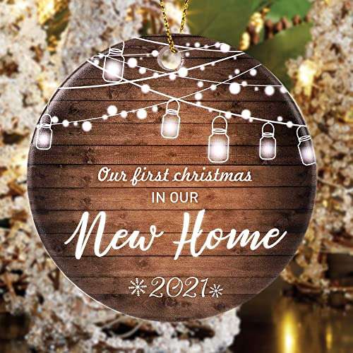 JSJOY Christmas Ornaments for First Christmas in New Home Ornament 2021 First Home Ornament Gifts for Friends