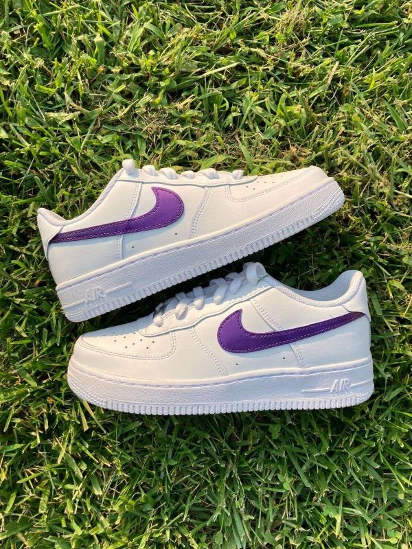 Nike Air Force 1 Low Prince Purple Pearlescent White Custom Shoes All Sizes