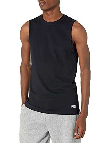Russell Athletic Men's Cotton Performance Sleeveless Muscle T-shirt,Black,X-Large