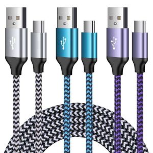 Samsung Charger Cord 3Pack Type C Fast Charging Cable Android Charger Phone Power Cord for Samsung Galaxy A13 5G/A03s/S21 FE/A53 5G/S22/A32/A02s/A42/A52/Z Fold3,LG Stylus 6,Moto Edge 5G UW/G Power2022