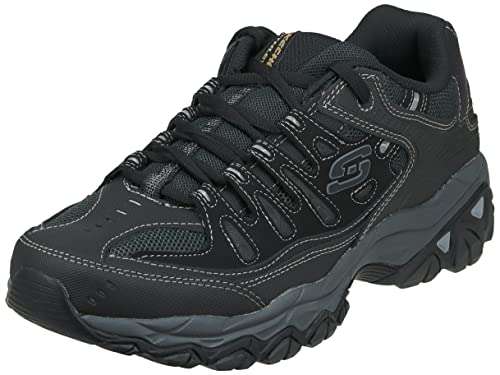 Skechers mens After Burn - Memory Fit Lace-up fashion sneakers, Black, 10.5 X-Wide US