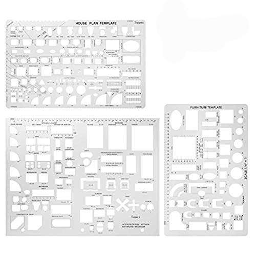 Sooez Architectural Templates, House Plan Template, Interior Design Template, Furniture Template, Drawing Template Kit, Drafting Tools and Supplies, Template Architecture Kit, 1/4 Scale