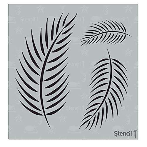 Stencil1 Palm Fronds Stencil 5.75" x 6" - Designs for Painting - Wall Stencils for Easy Room Makeover, Update Your Home Decor - Quality Reusable Mylar Template Size 5.75" x 6"