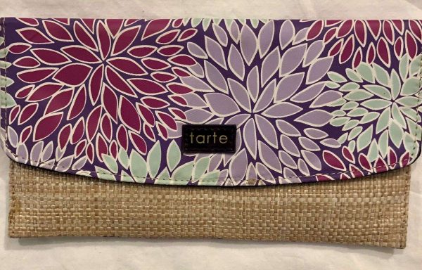TARTE DISCOVER THE AMAZON Floral Print Makeup Cosmetic Bag Ramie