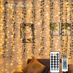 Twinkle Fairy Lights,66ft 200LED Fairy Lights with Remote USB Powered,Decorative Lights for Boho Decor Aesthetic Room Decor Cute Things for Teen Girls,Warm White