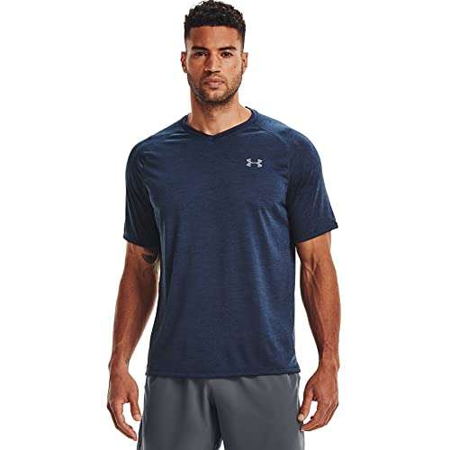 Under Armour Men's Tech 2.0 V-Neck Short-Sleeve T-Shirt , Academy Blue (408)/Steel , Large