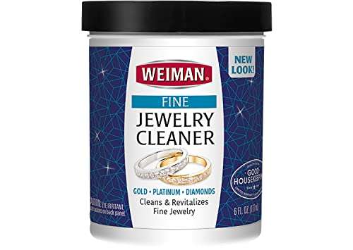 Weiman Jewelry Cleaner Liquid â€œ Restores Shine and Brilliance to Gold, Diamond, Platinum Jewelry and Precious Stones â€œ 6 Ounce