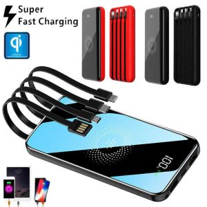 1000000mah Wireless Power Bank 4 USB Battery Backup Fast Charger For Cell Phone