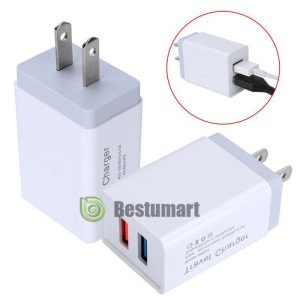 2 Port USB Wall Charger Station Travel AC Power Adapter for Universal Cell Phone