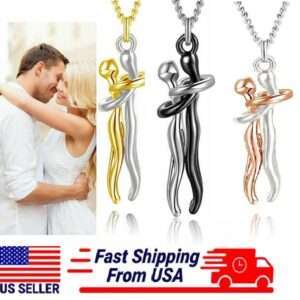 Affectionate Hug Couples Necklace Valentine's Day Embrace Chain Unisex Jewelry