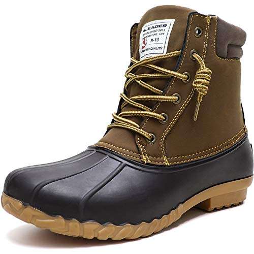 ALEADER Womens Duck Boots Men Insulated Waterproof Winter Boots Cold Weather Snow Boots Tan 7 US Men / 8-8.5 US Women