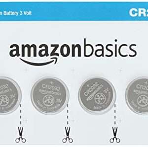 Amazon Basics 4 Pack CR2032 3 Volt Lithium Coin Cell Battery