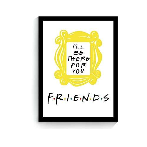 cemo Friends TV Show Merchandise Peephole Yellow Frame for Friends Fans, Decor house Wall Hanging for Living Room Kitchen Home Decor Wall Art (white)