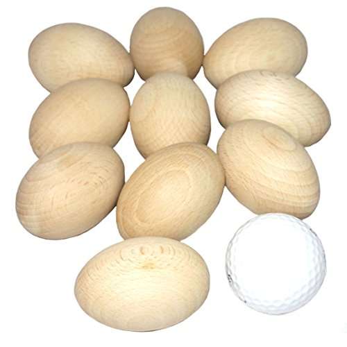 EFO Wooden Eggs for Crafts and Easter Decorations - Great for Easter Basket or Home Decor - Unpainted Wooden Eggs Set Perfect for Easter Egg Hunt, Arts and Crafts - Great Easter Gift- Pack of 10