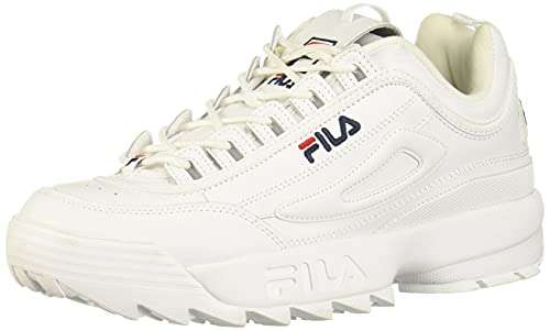 Fila Men's Disruptor 2 Lightweight Comfortable Everyday Casual Stylish Low-Top Trainer Shoes Sneaker, White/Navy/Red, 12