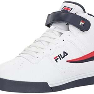 Fila Men's Everyday Sport Athletic Casual High-Top Vulc 13 MID Lace Up Sneaker Shoes, White Navy Red-125, 11
