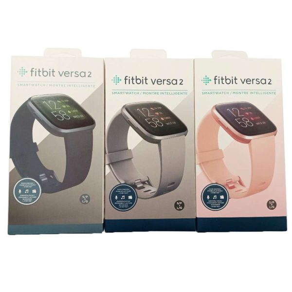 Fitbit Versa 2 Health and Fitness Smartwatch S & L Sizes Black/Grey/Rose Gold