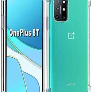 Folmeikat Oneplus 8T Case [Not Compatible with Oneplus 8], Clear Transparent Reinforced Corners TPU Shock-Absorption Flexible Cell Phone Cover for One Plus 8T 6.5"(2020) (One Plus 8T Clear)