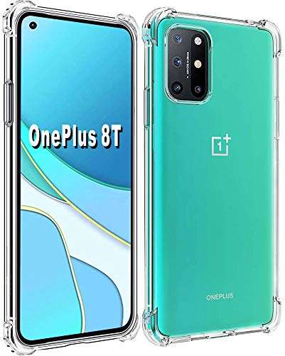 Folmeikat Oneplus 8T Case [Not Compatible with Oneplus 8], Clear Transparent Reinforced Corners TPU Shock-Absorption Flexible Cell Phone Cover for One Plus 8T 6.5"(2020) (One Plus 8T Clear)