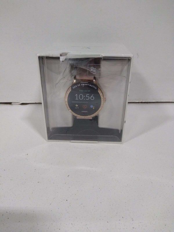 Fossil Gen 5E 42mm Rose Gold-Tone Stainless Steel Case with Blush Silicone Strap