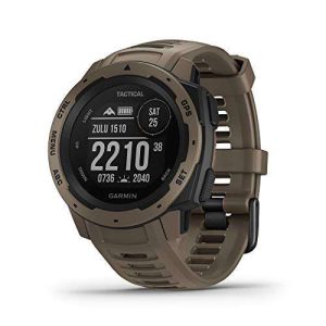 Garmin 010-02064-71 Instinct Tactical, Rugged GPS Watch, Tactical Specific Features, Constructed to U.S. Military Standard 810G for Thermal, Shock and Water Resistance, Tan