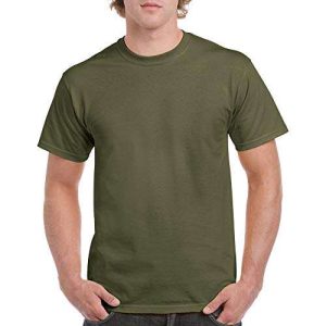 Gildan mens Heavy Cotton T-shirt, Style G5000, Multipack Shirt, Military Green (2-pack), Medium US