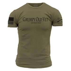 Grunt Style Grumpy Old Vet Men's T-Shirt (Military Green, XLarge)