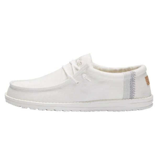 Hey Dude Men's Wally Linen - Natural White | Men’s Shoes | Mens Slip on Loafers