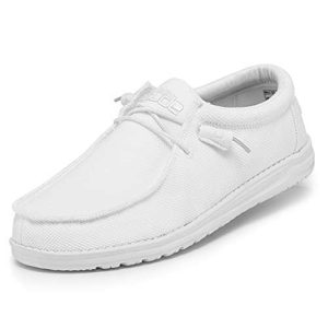 Hey Dude Men's Wally Sox Artic White Size 10 | Men’s Shoes | Men's Lace Up Loafers | Comfortable & Light-Weight