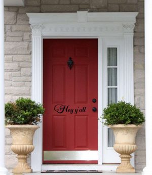 HEY Y'ALL Front Door Welcome Entrance Wall Art Decal Words Lettering Decor