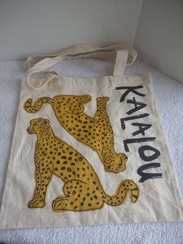 KALALOU Bag Home Decor Tote Canvas Urban Outfitters Reusable Cheetah Leopard