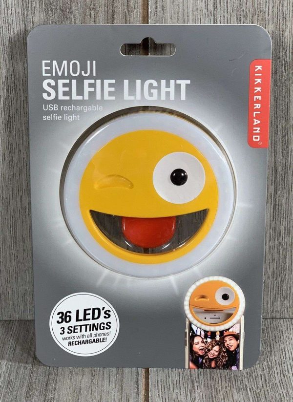 Kikkerland Emoji Selfie Light Smartphone Gadget 36 LED’s USB Rechargeable