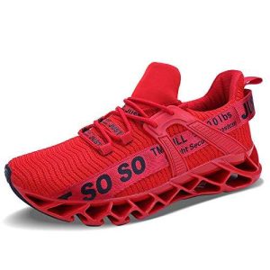Mens Running Shoes Non Slip Athletic Walking Blade Type Sneakers Red,US 11