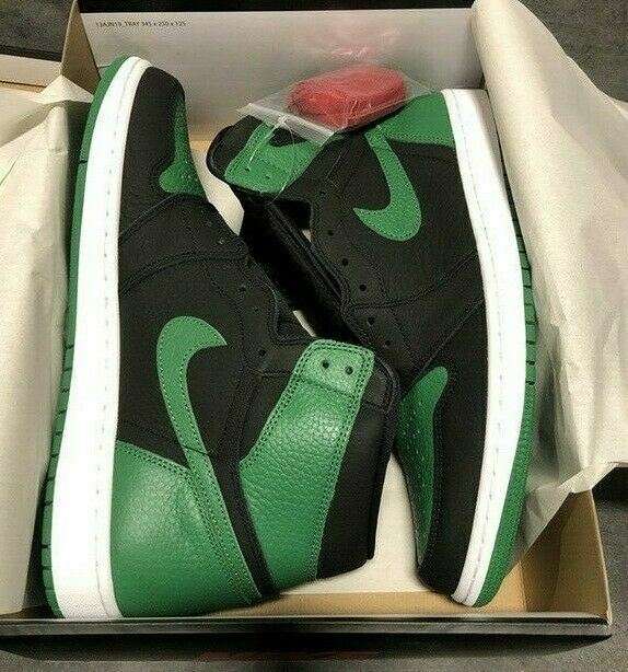 NEW GENUINE Nike Air Jordan I 1 RETRO HIGH PINE GREEN BLACK Men's Shoes SIZE 13