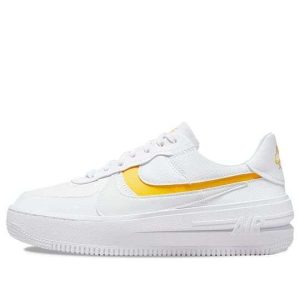 Nike Air Force 1 Platform Womens White/Yellow Ochre Size 8.5