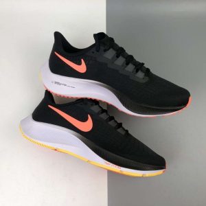 Nike Air Zoom Pegasus 37 Black White Bright Mango Orange Men's Running Shoes NEW